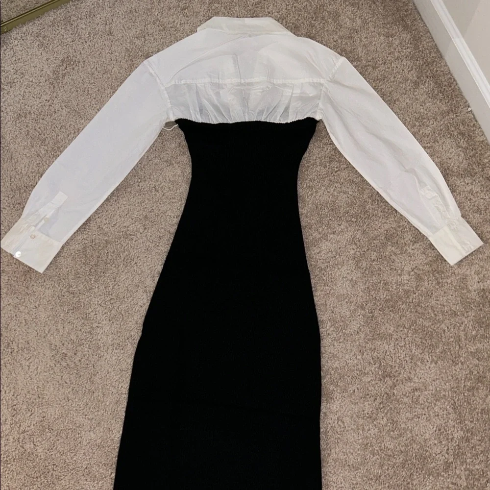 STAUD poplin & knit combo long dress. XS - Picture 14 of 17